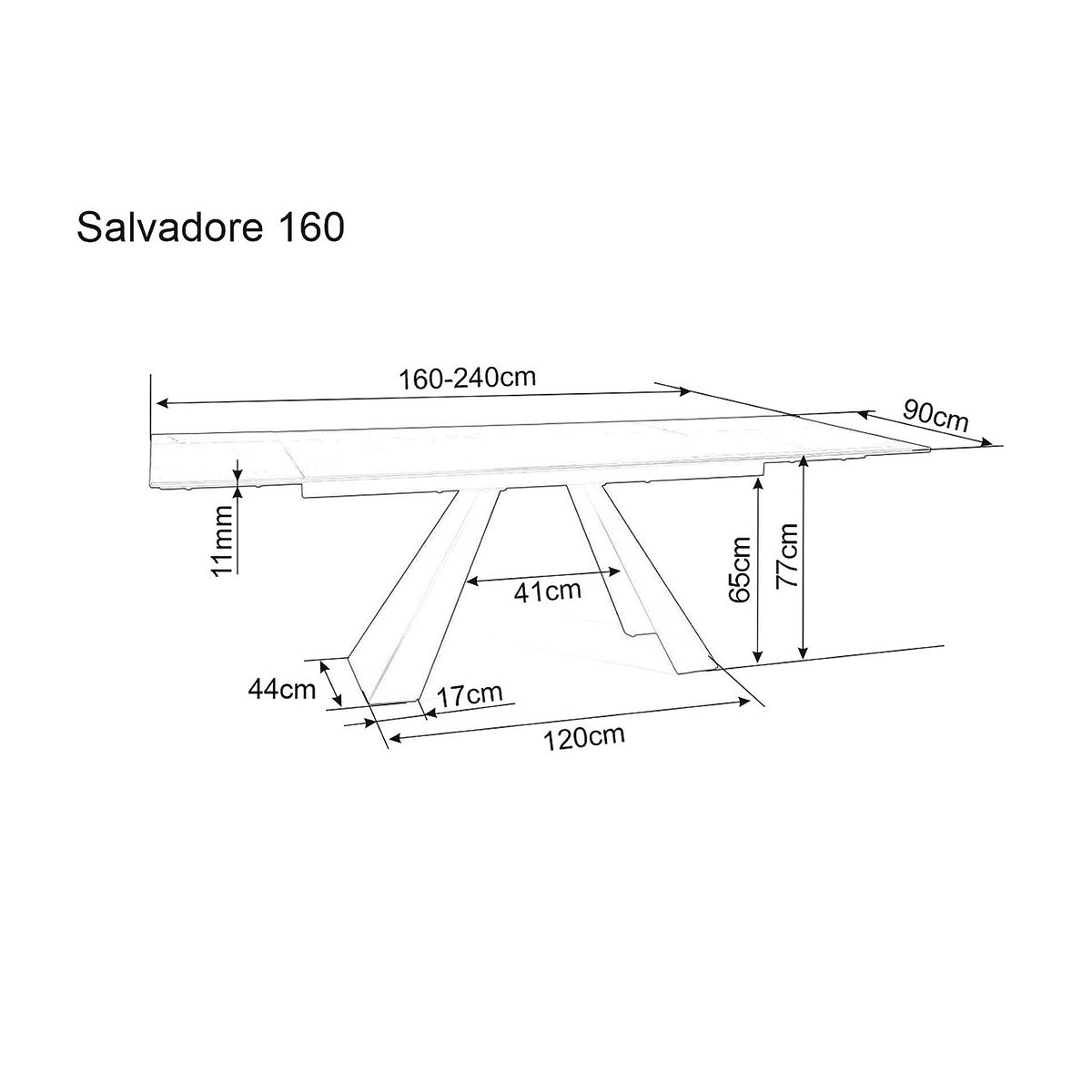 Blagovaonski stol Salvadore, Materijal: Kaljeno staklo
