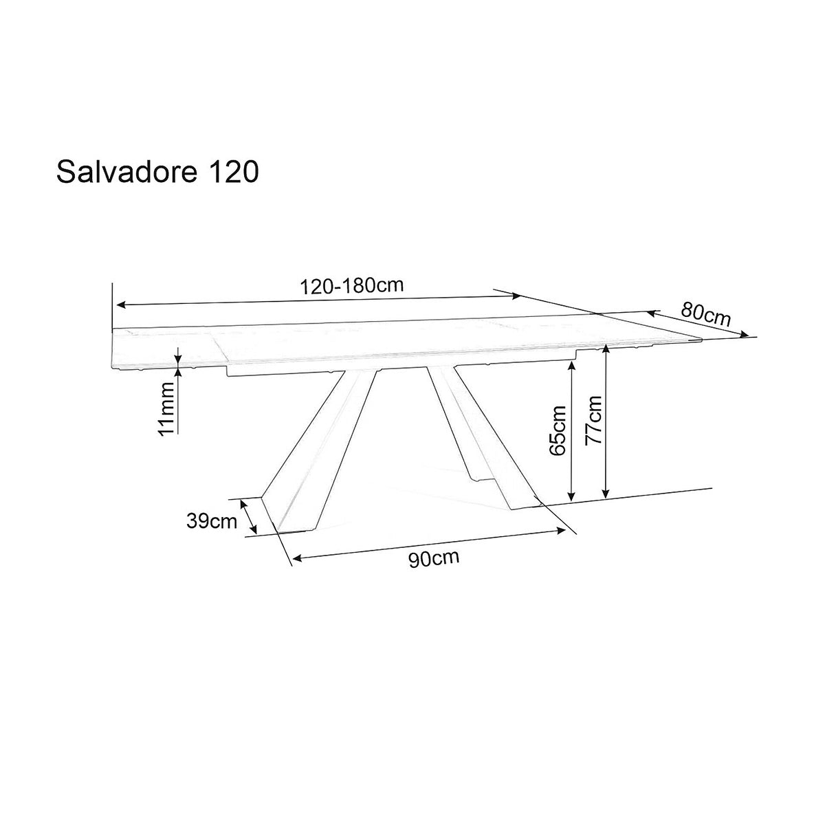 Blagovaonski stol Salvadore, Materijal: Kaljeno staklo