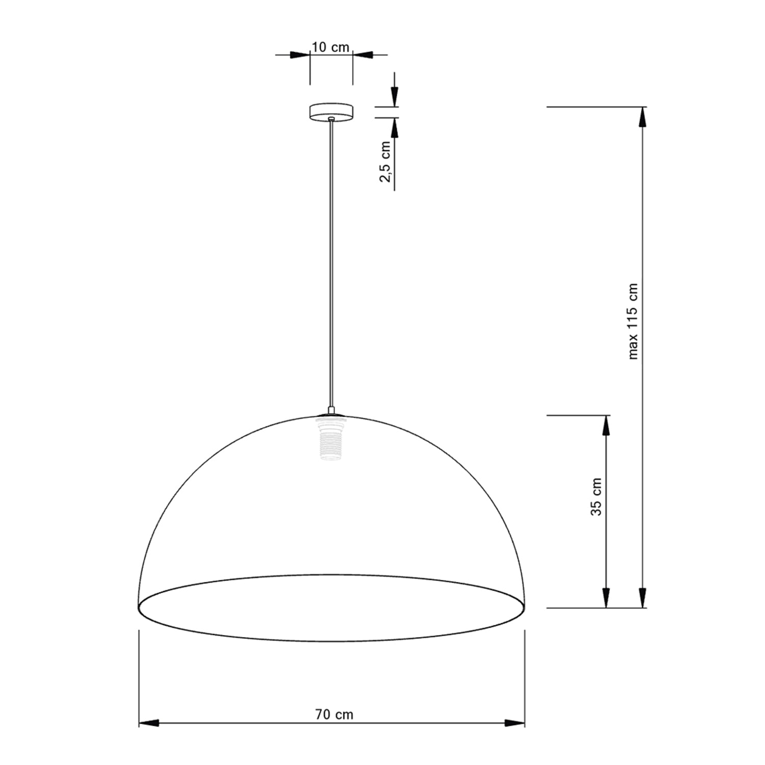 Viseća rasvjeta Sfera zlatna
