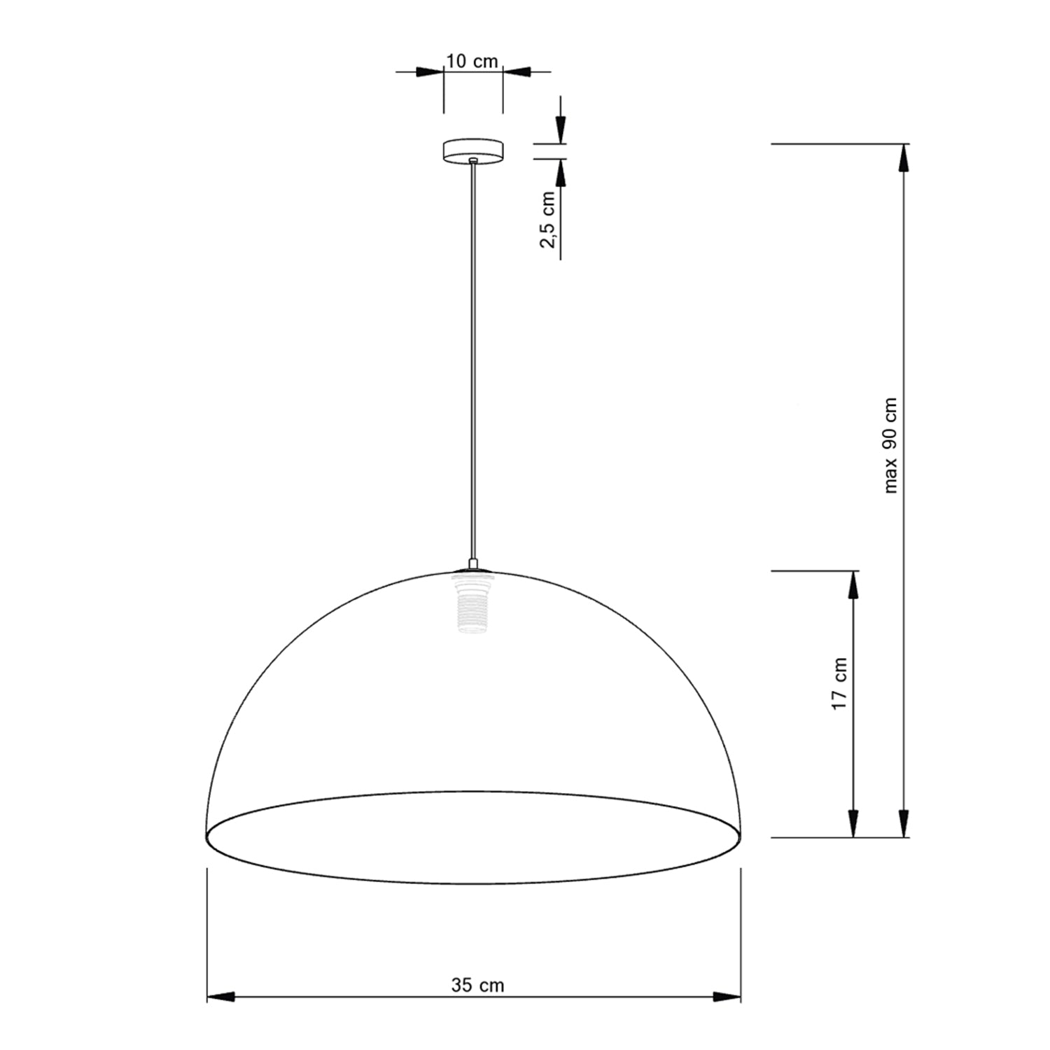 Viseća rasvjeta Sfera bijela