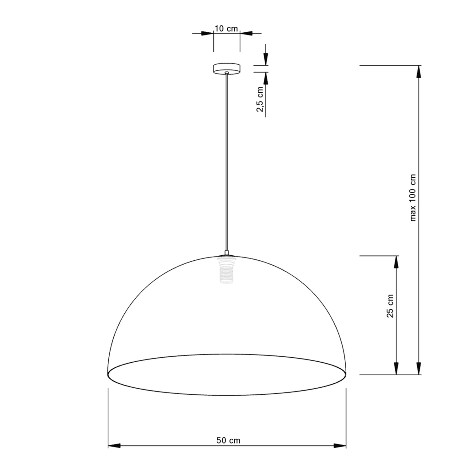 Viseća rasvjeta Sfera bijela