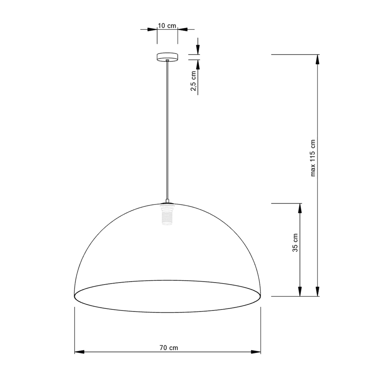 Viseća rasvjeta Sfera bijela