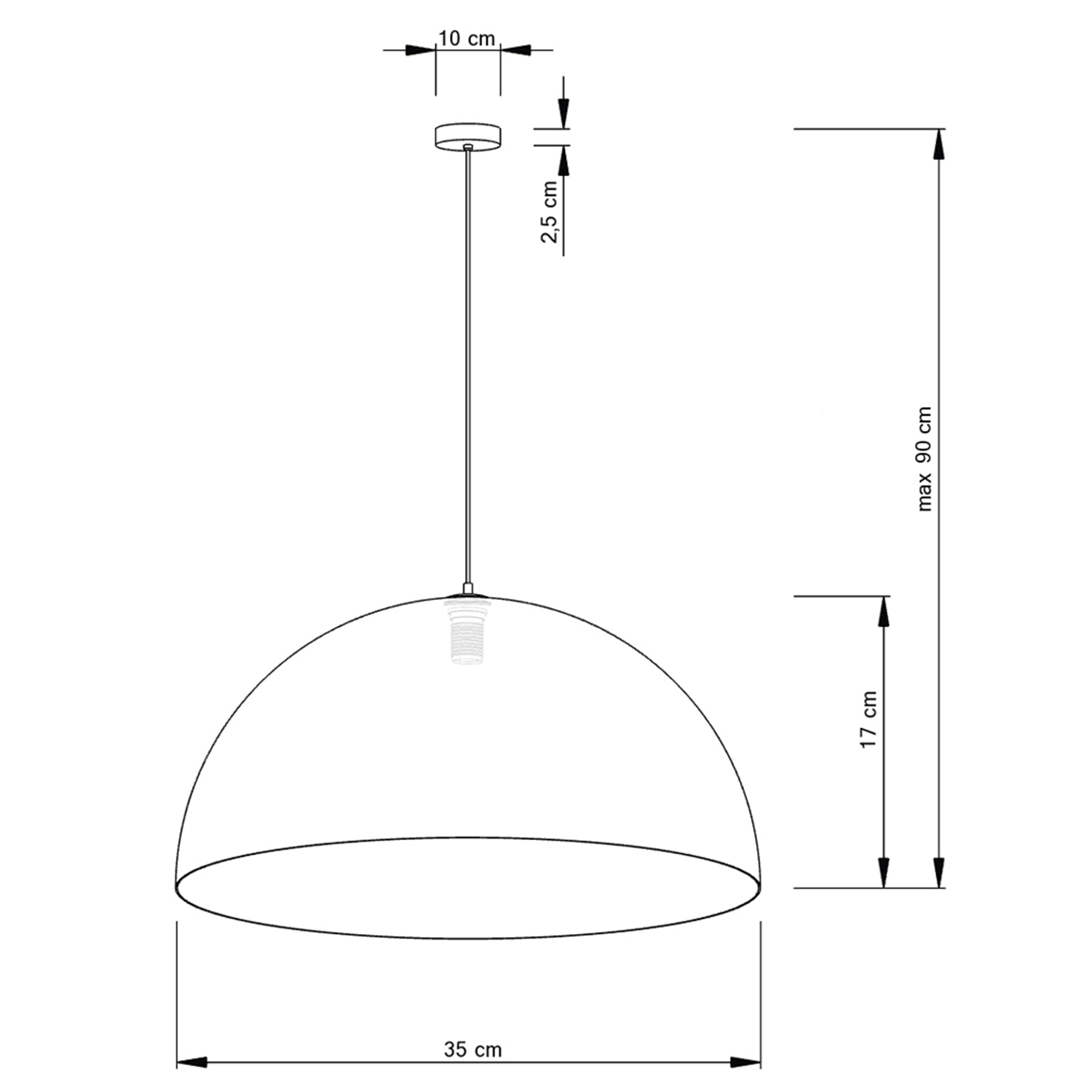Viseća rasvjeta Sfera zlatna