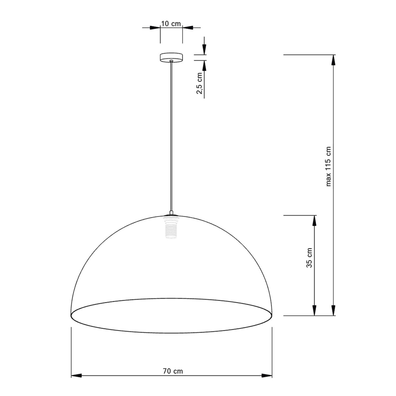 Viseća rasvjeta Sfera zlatna