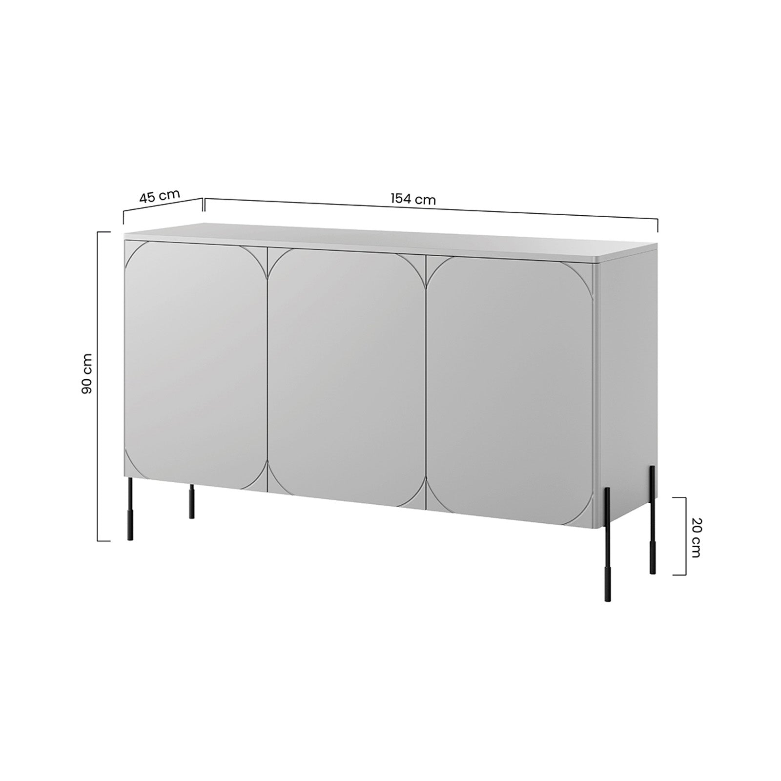 Komoda Sonatia 150cm, 3 vrata i 4 ladice, Materijal: MDF