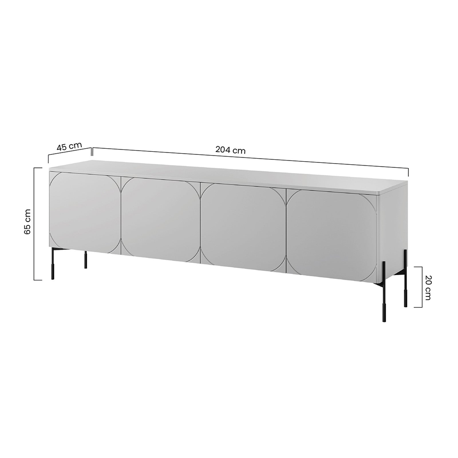 Komoda Sonatia 200cm, 4 vrata i 2 ladice, Materijal: MDF