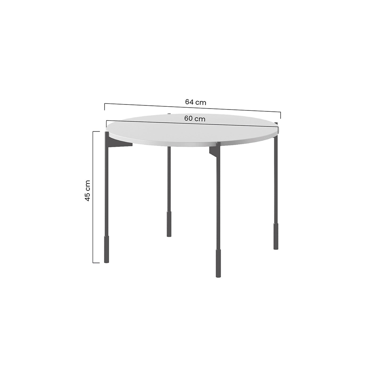 Klub stolić Sonatia okrugli 60cm, Materijal: MDF