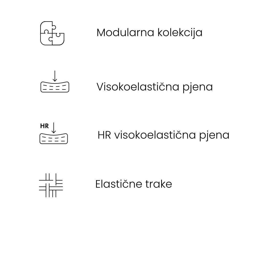 Modularna garnitura Soul 346x103cm, Materijal: Mogućnost izbora