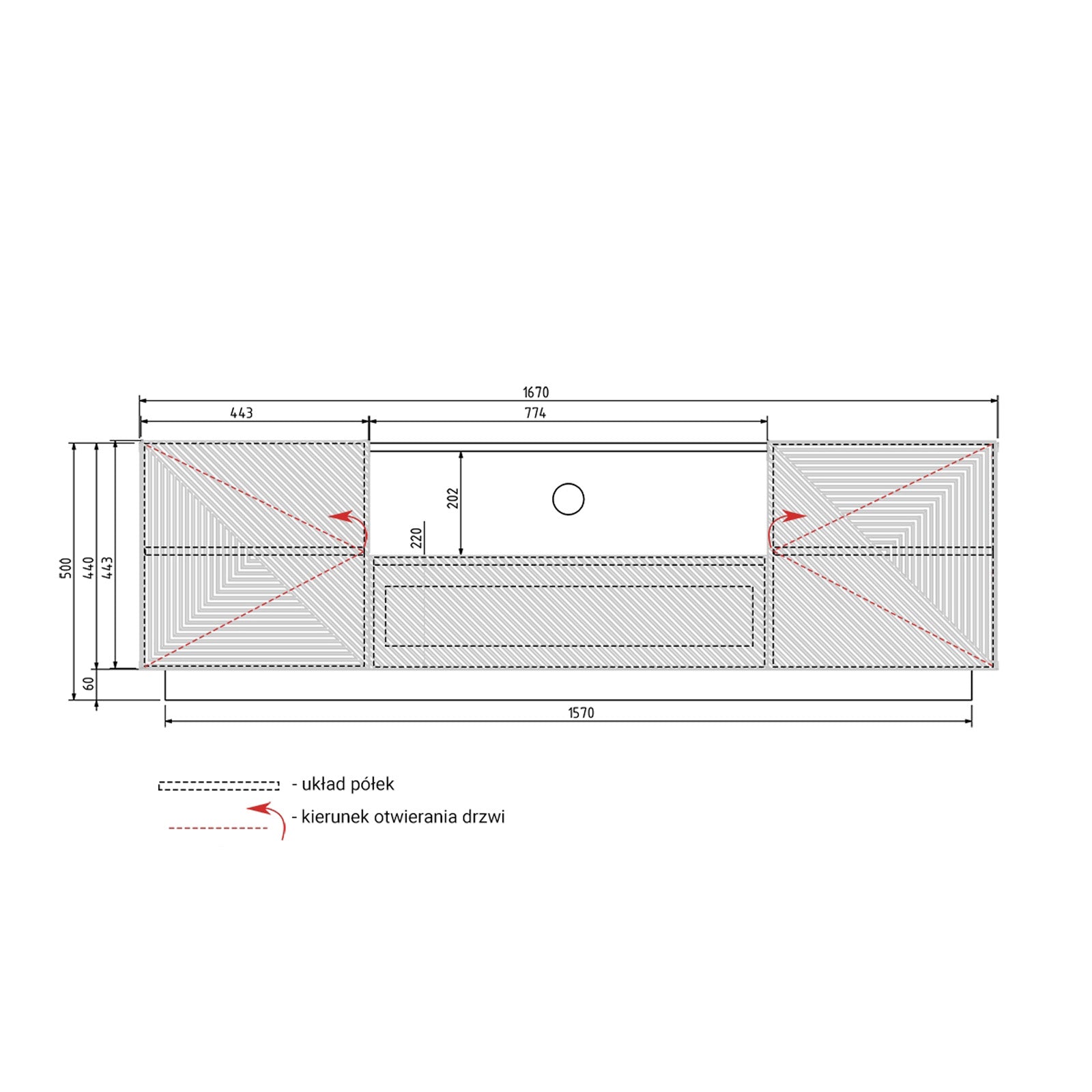 Komoda Asha 167cm, Materijal: hrast