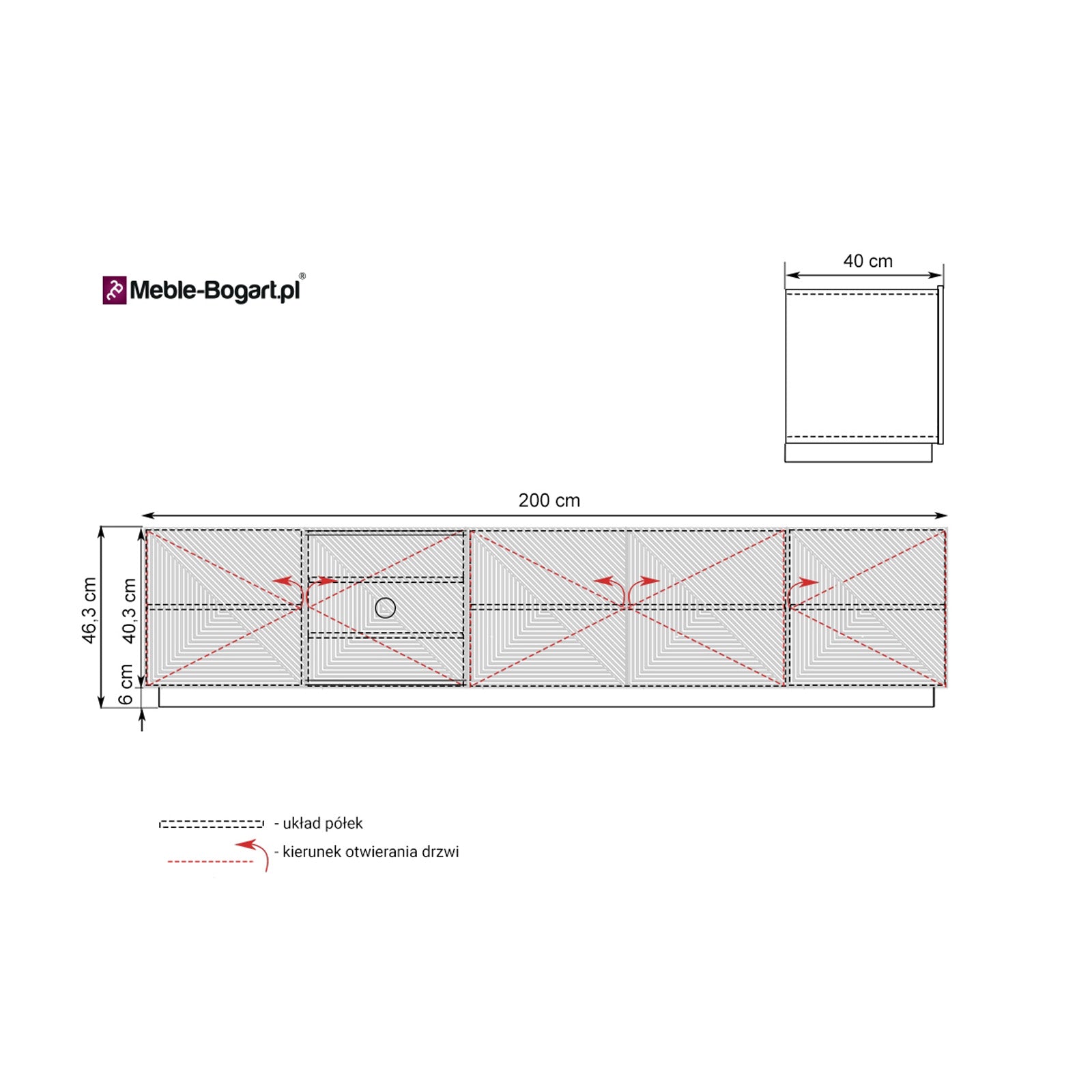 Komoda Asha 200cm, Materijal: hrast