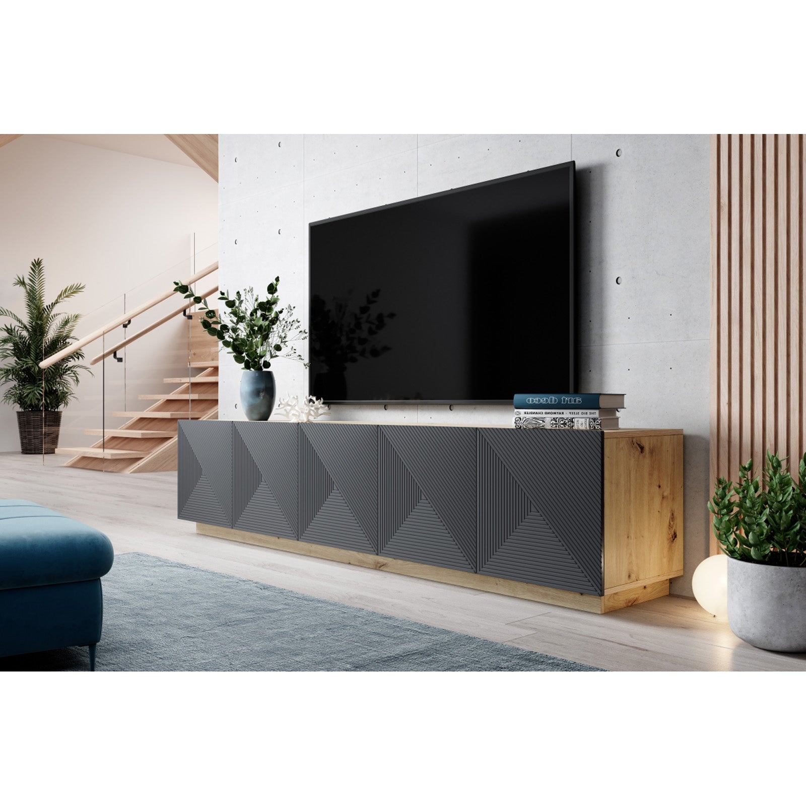 Komoda Asha 200cm, Materijal: hrast