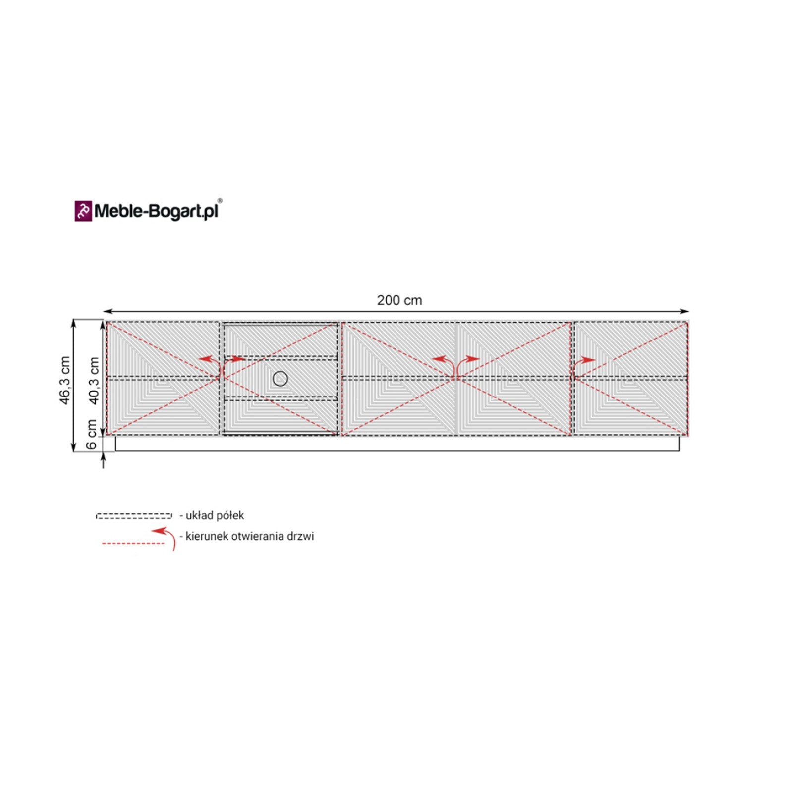 Komoda Asha 200cm, Materijal: hrast