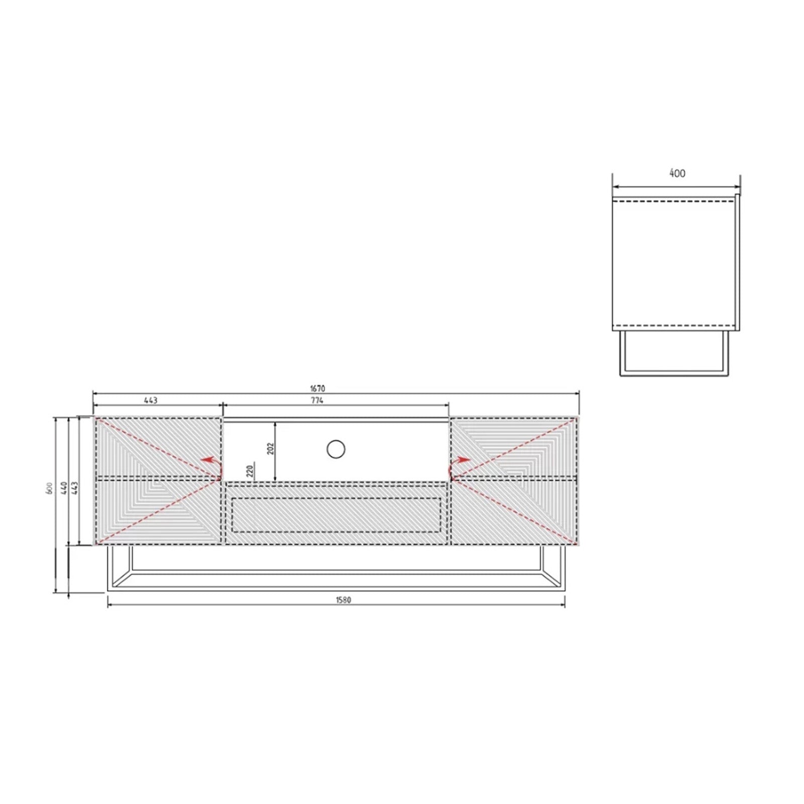 Komoda Asha 167cm, Materijal: hrast