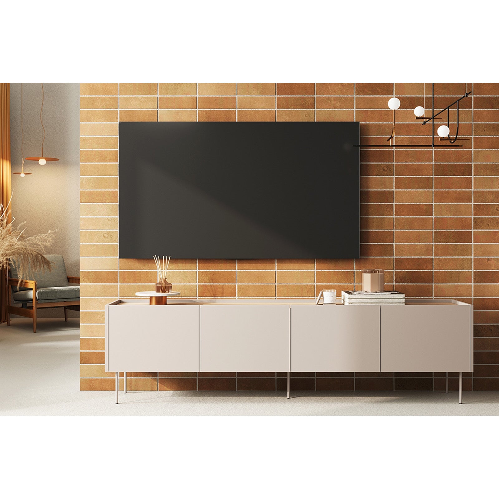 TV Komoda Desin 220cm, 4 vrata i 2 ladice, Materijal: MDF