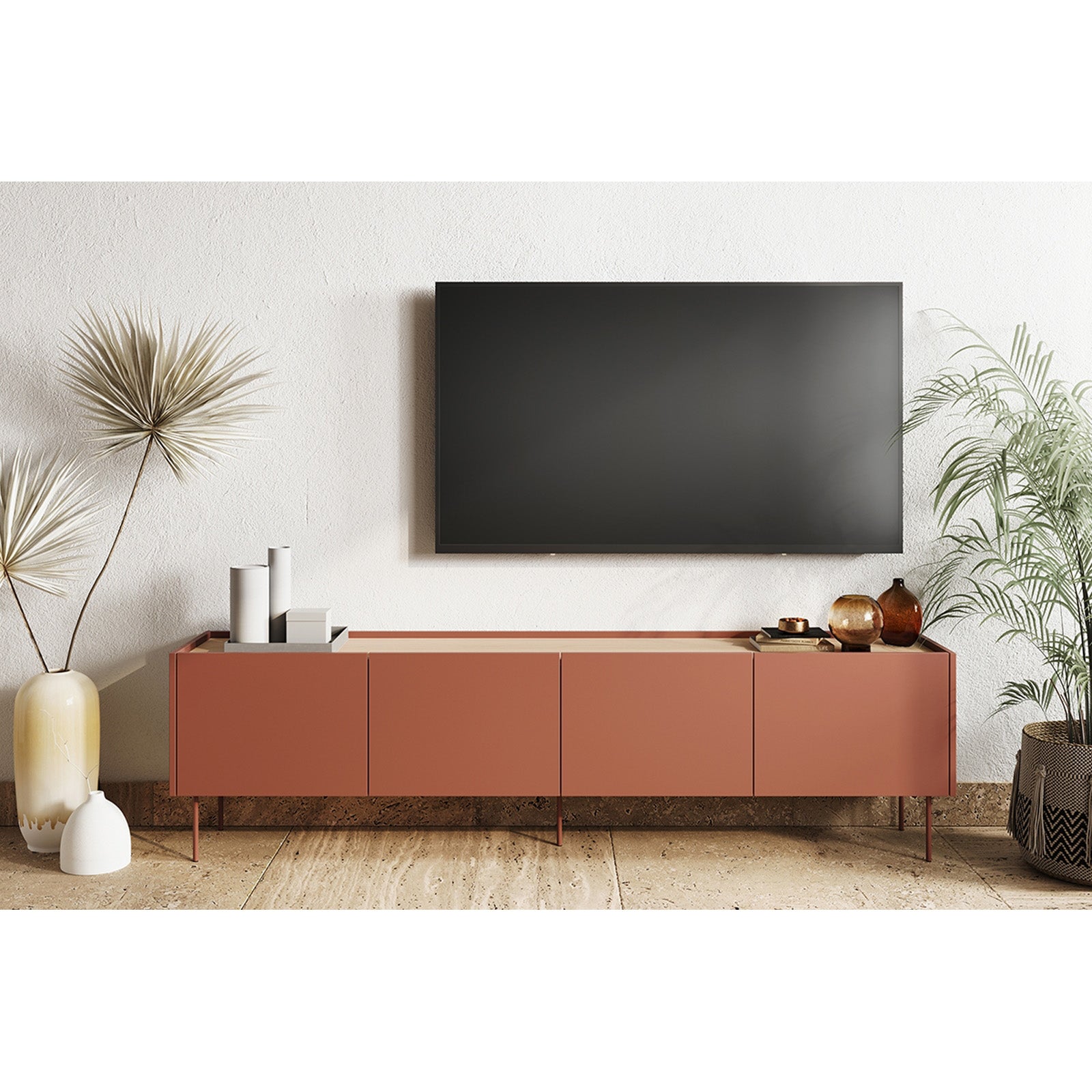 TV Komoda Desin 220cm, 4 vrata i 2 ladice, Materijal: MDF