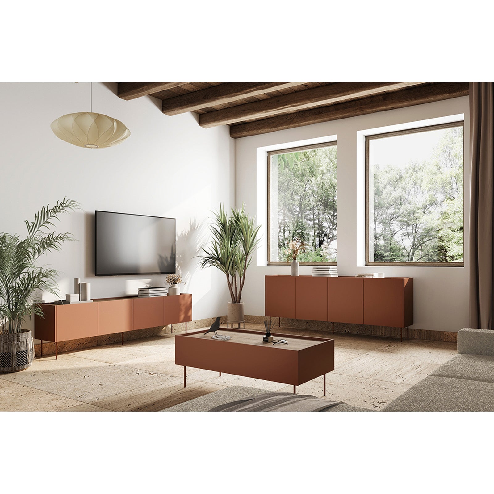 TV Komoda Desin 220cm, 4 vrata i 1 ladica, Materijal: MDF