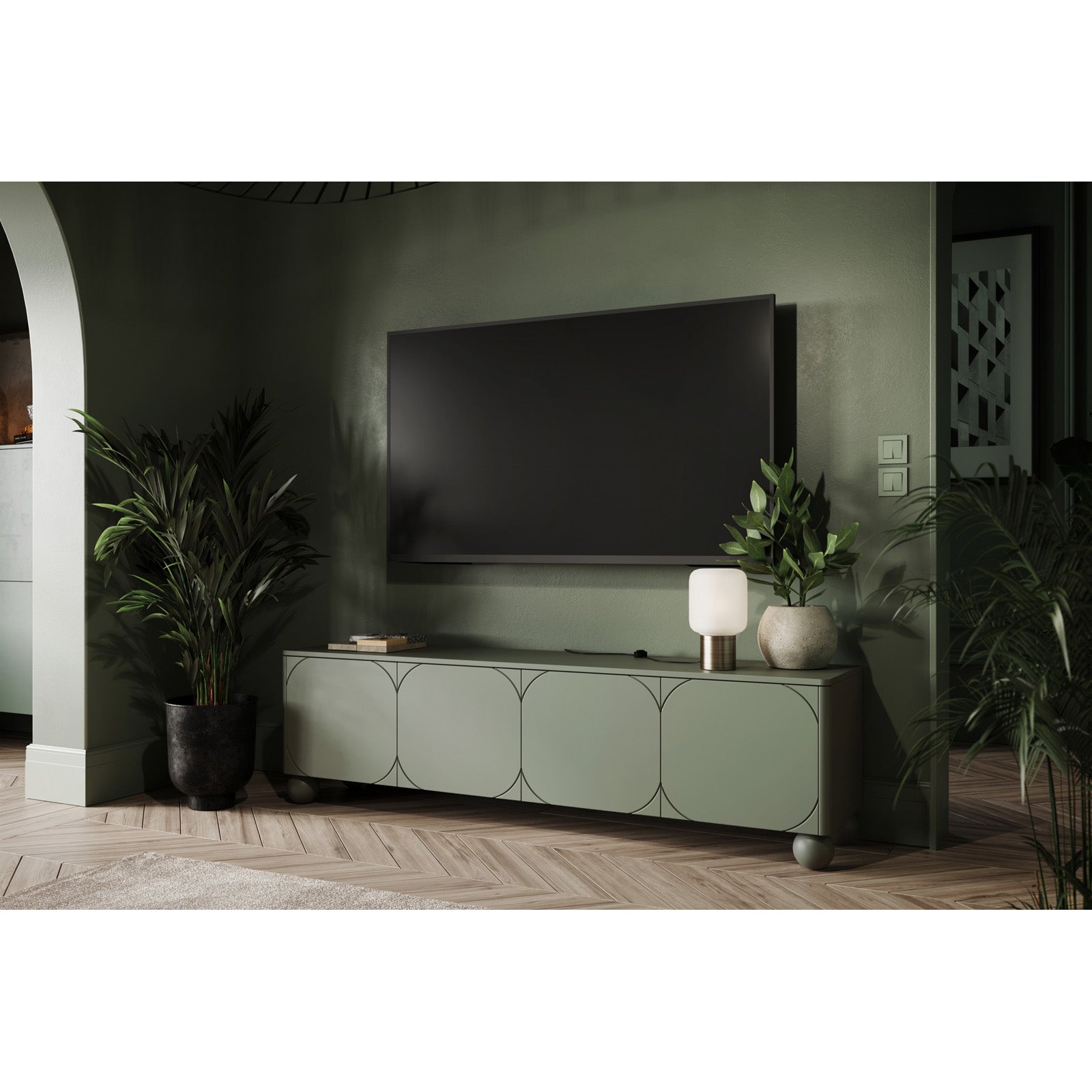 Komoda Sonatia 200cm, 4 vrata i 1 ladica, Materijal: MDF