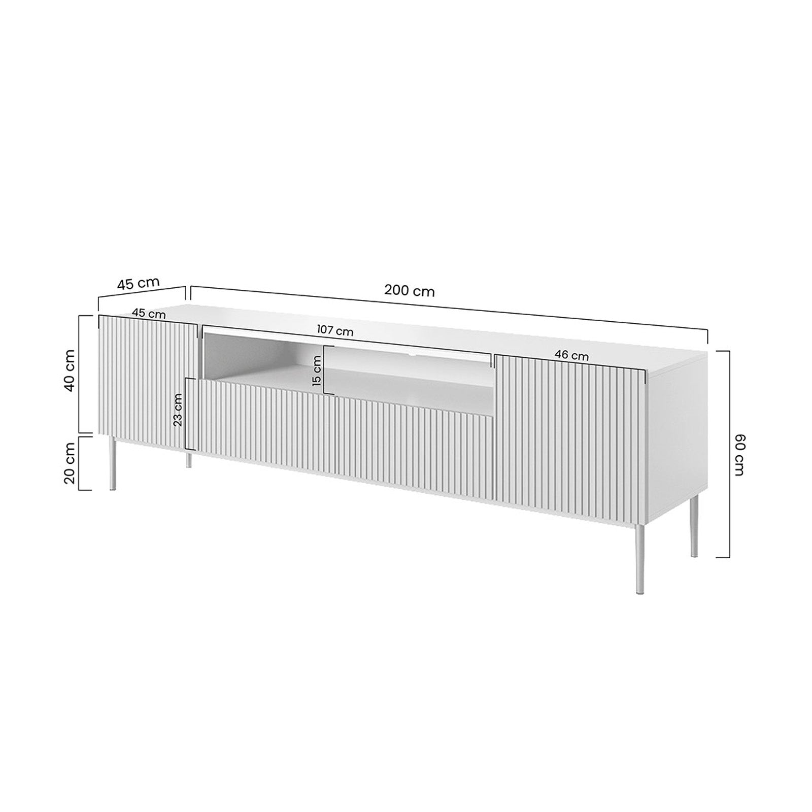 Komoda Nicole 200cm, Materijal: MDF