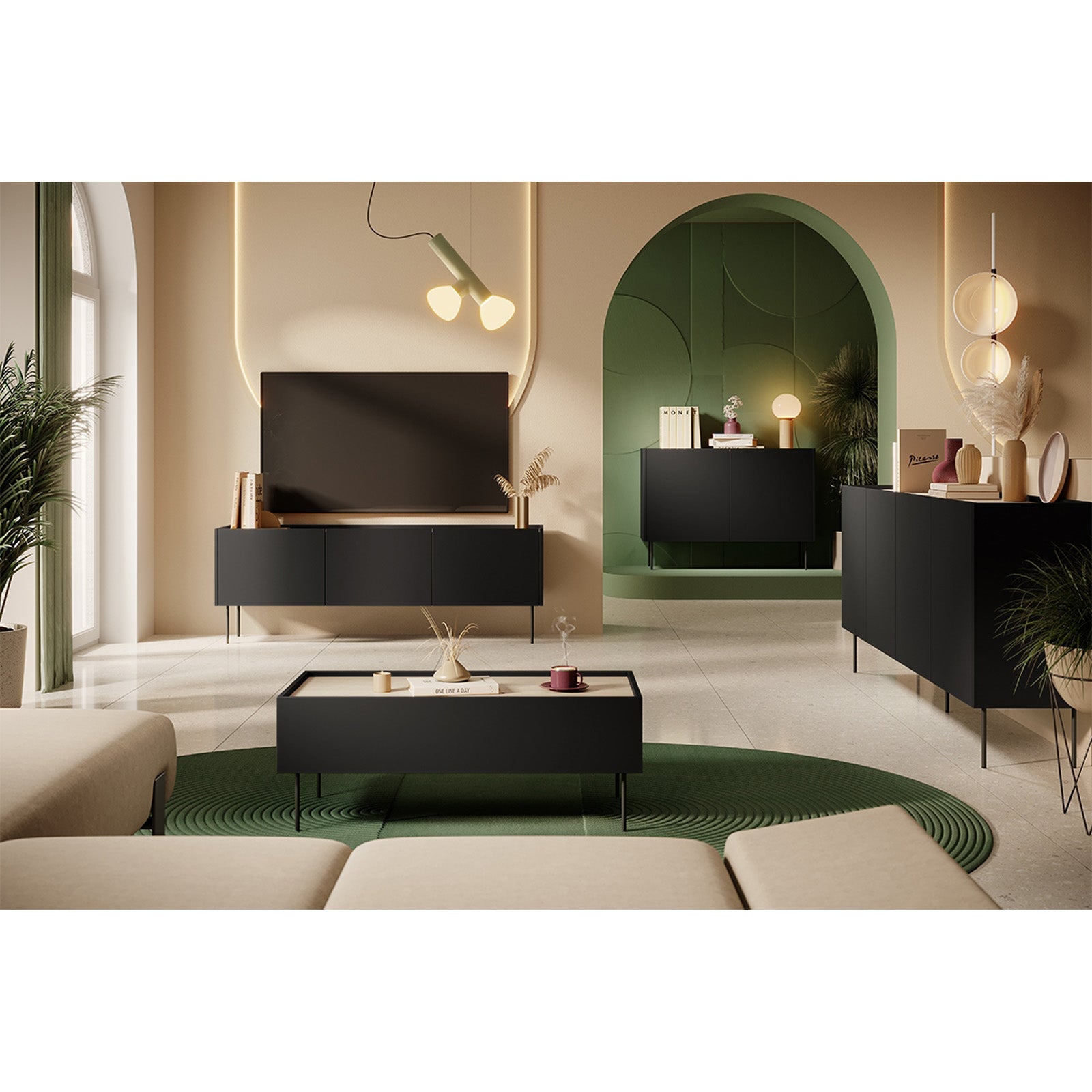 Komoda Desin 170cm, 3 vrata i 1 ladica, Materijal: MDF