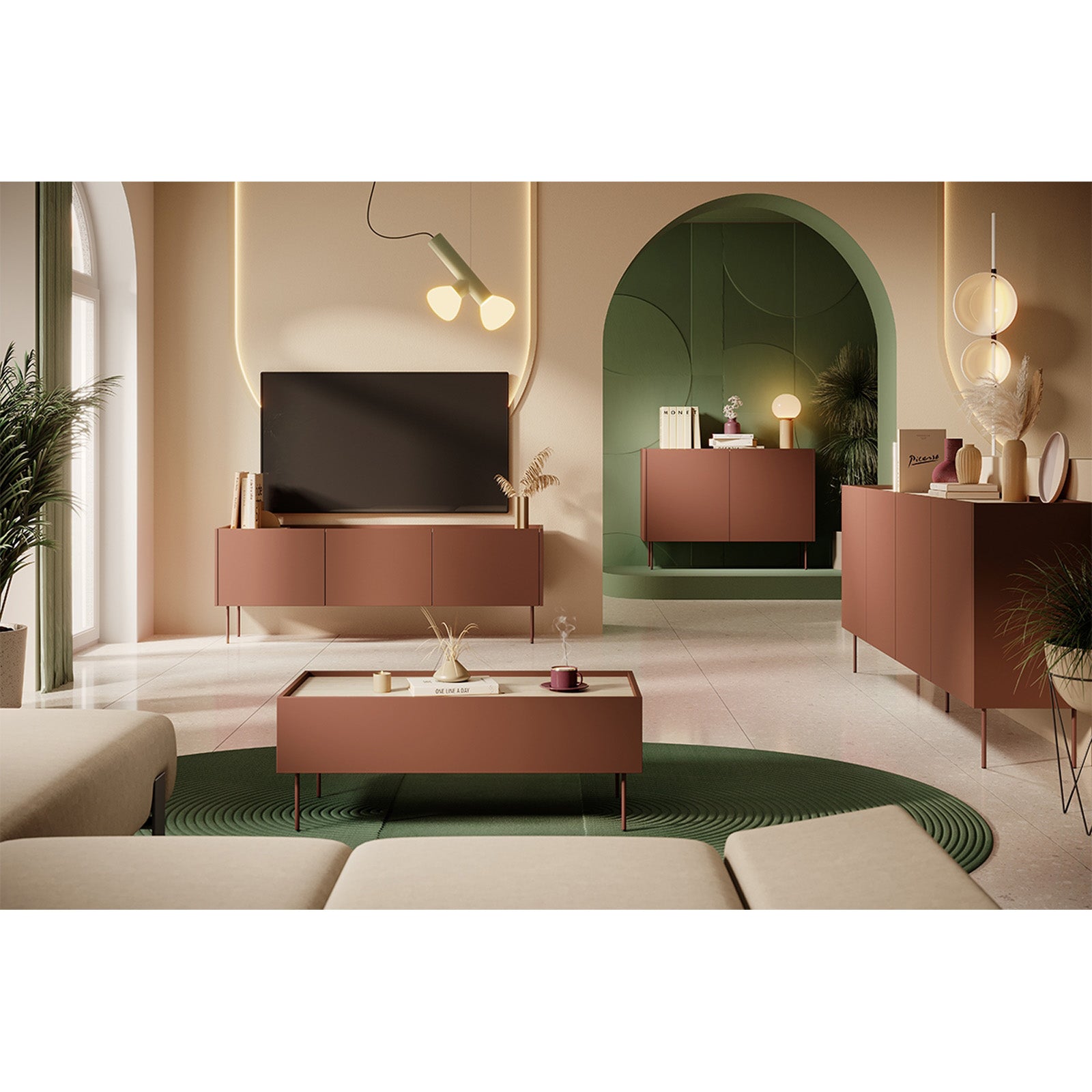 Komoda Desin 170cm, 3 vrata i 2 ladice, Materijal: MDF