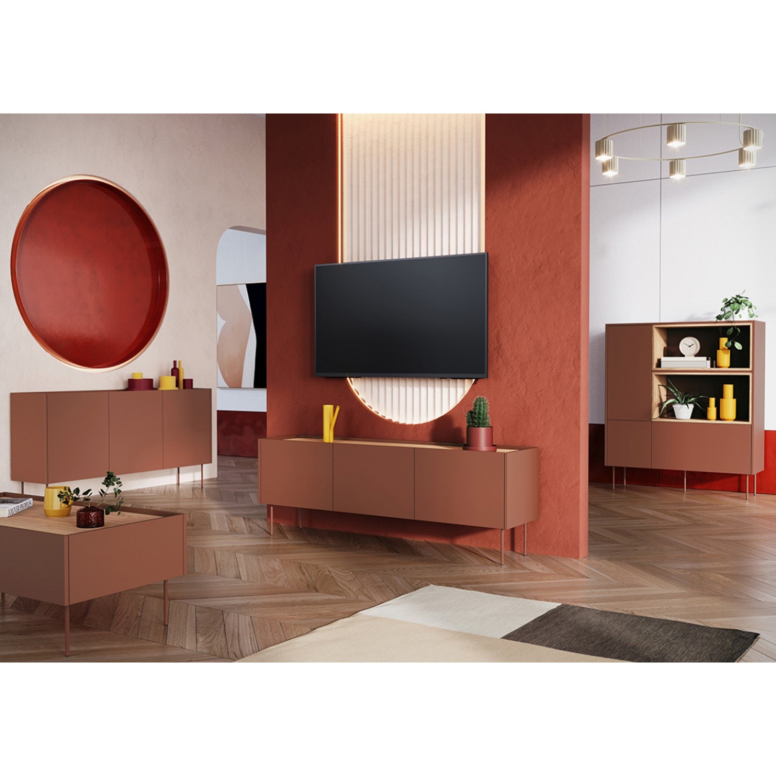 Komoda Desin 170cm, 3 vrata i 2 ladice, Materijal: MDF