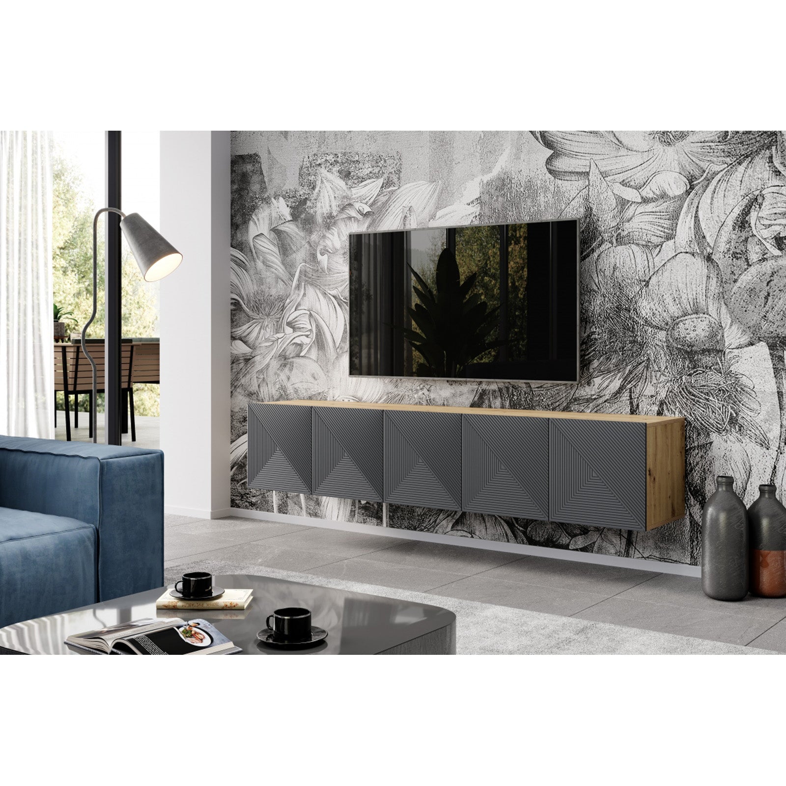 Komoda Asha 200cm, Materijal: hrast