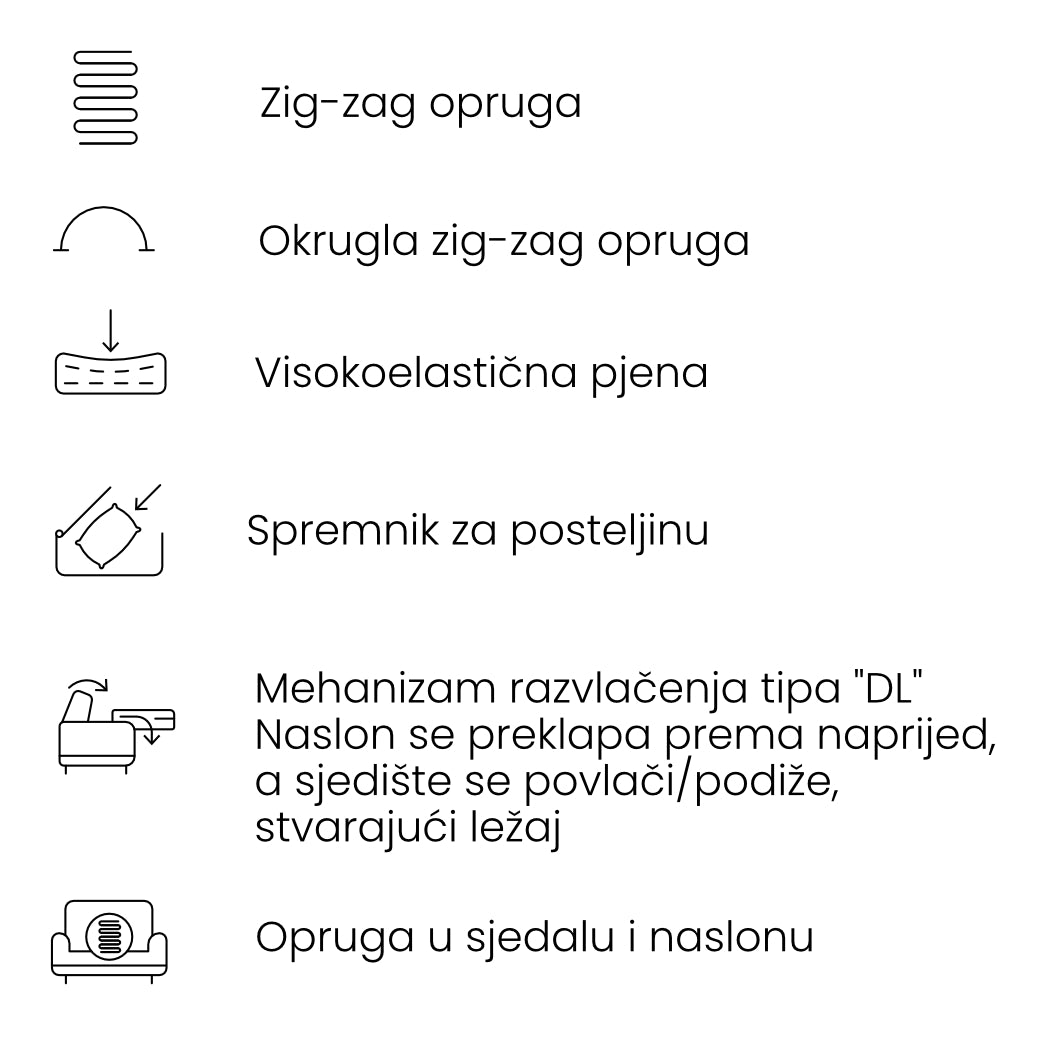 Sofa Tivoli, 224x95cm, Materijal: Mogućnost izbora