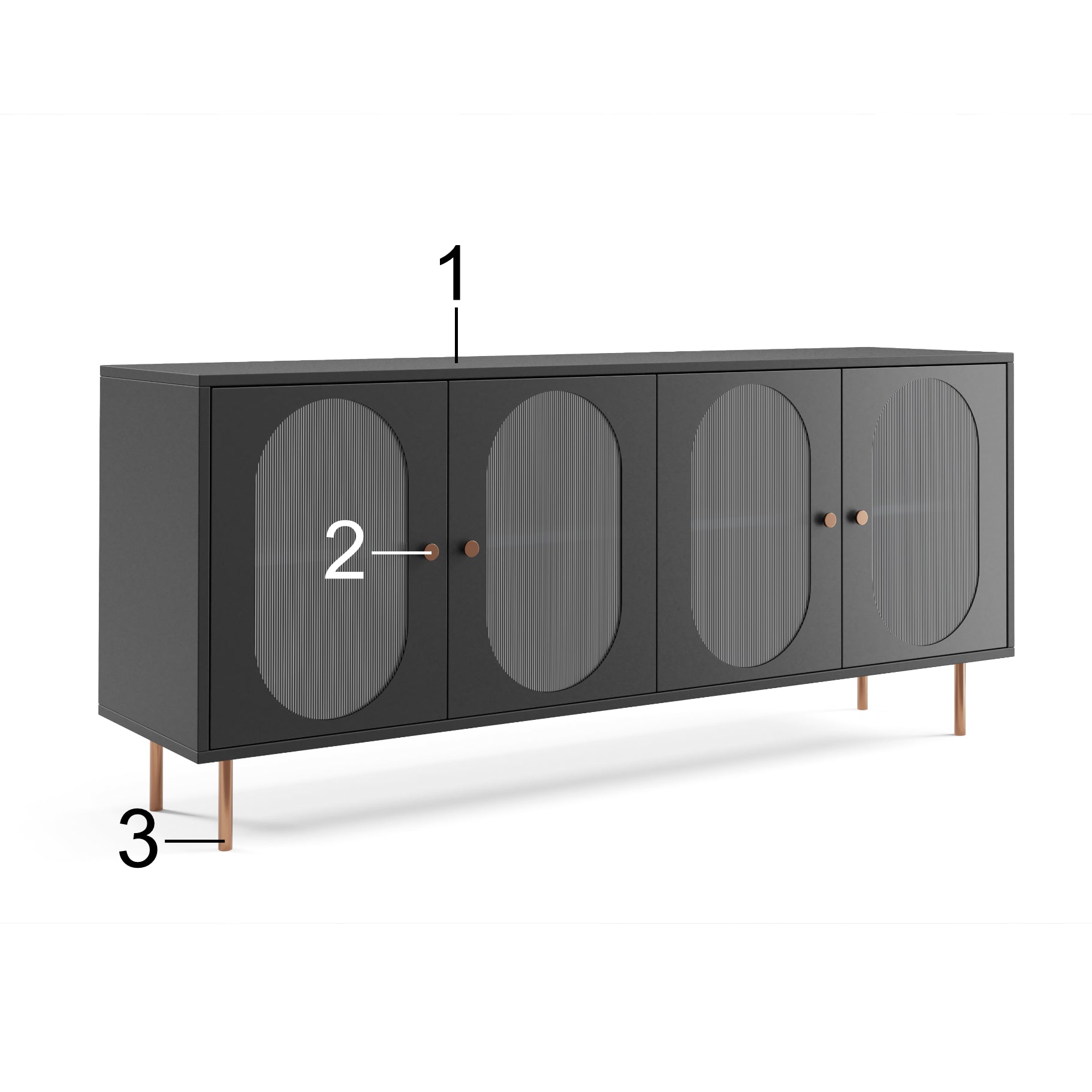 Komoda Velvet 164.5x42cm, Materijal: Laminirana ploča