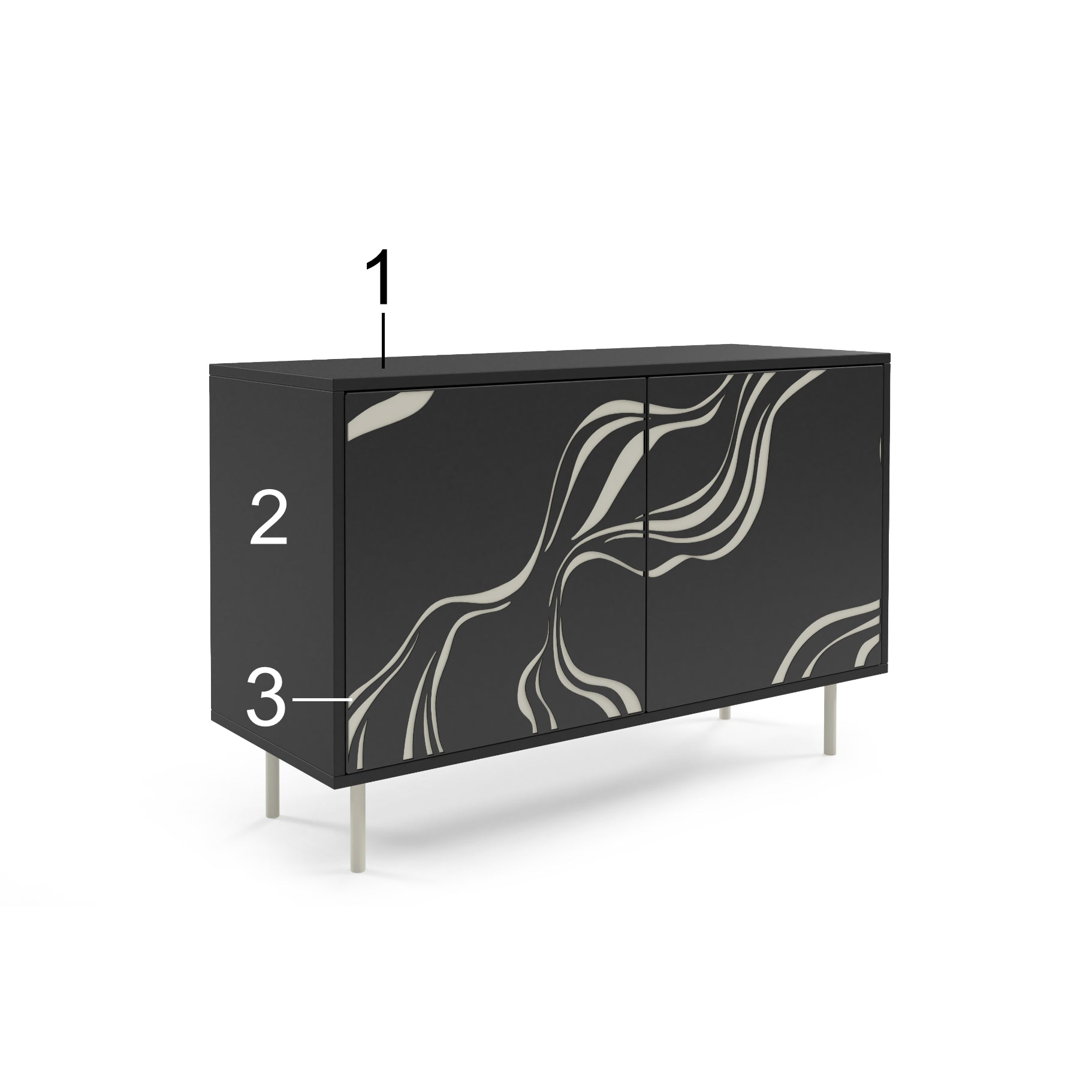 Komoda Vintro 110x42cm, Materijal: Laminirana ploča