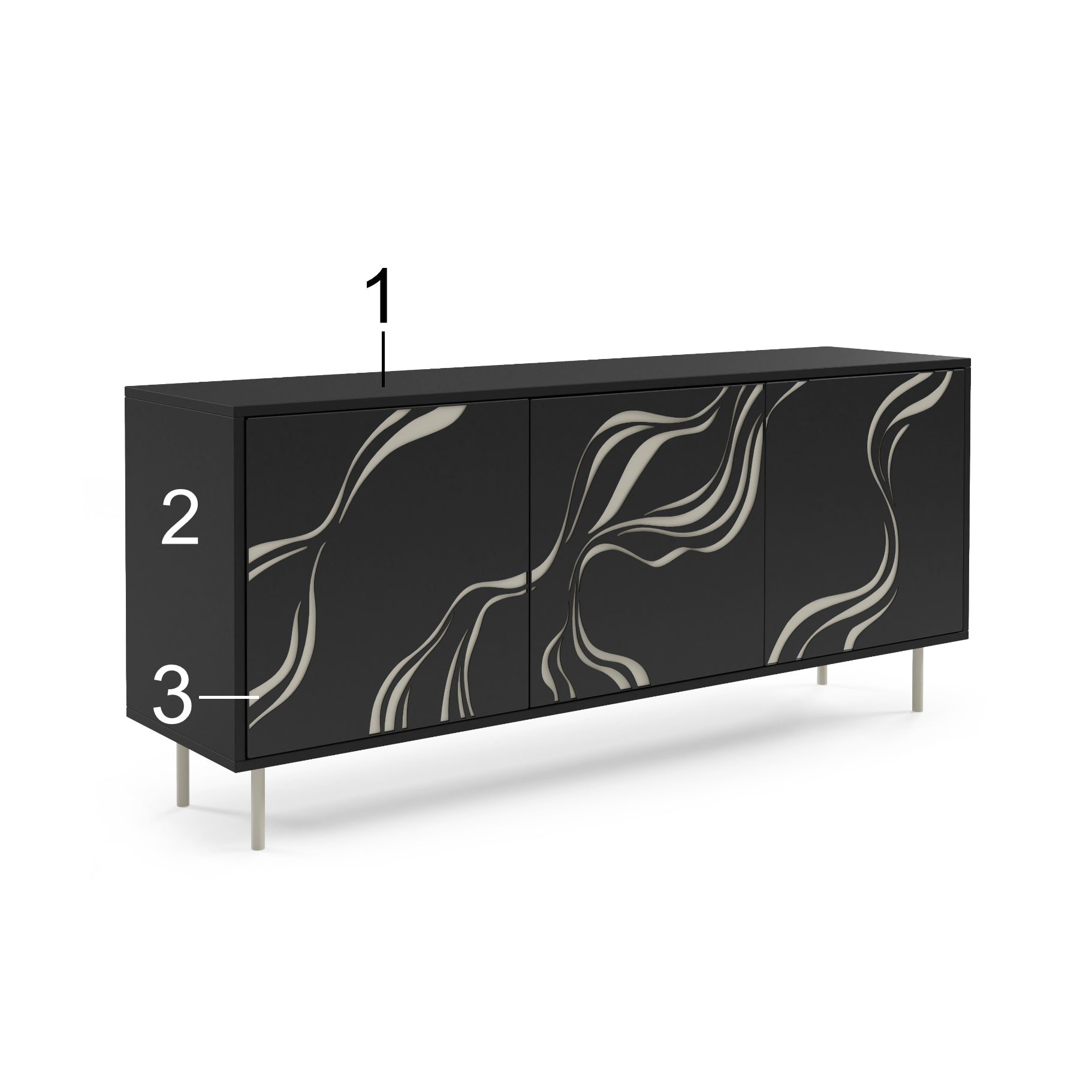 Komoda Vintro 164.5x42cm, Materijal: Laminirana ploča