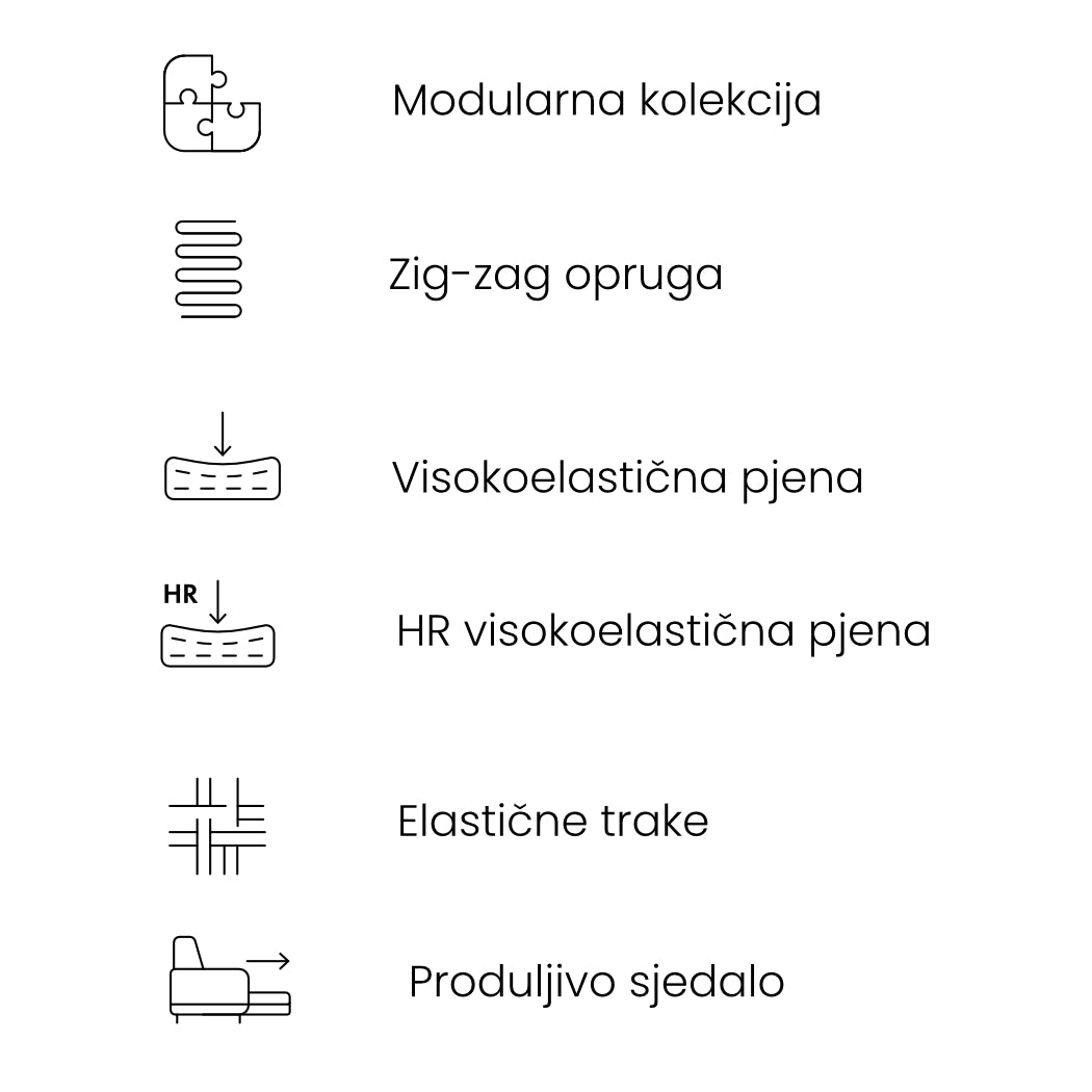 Modularna kutna garnitura Zürich 367x294cm, Materijal: Mogućnost izbora